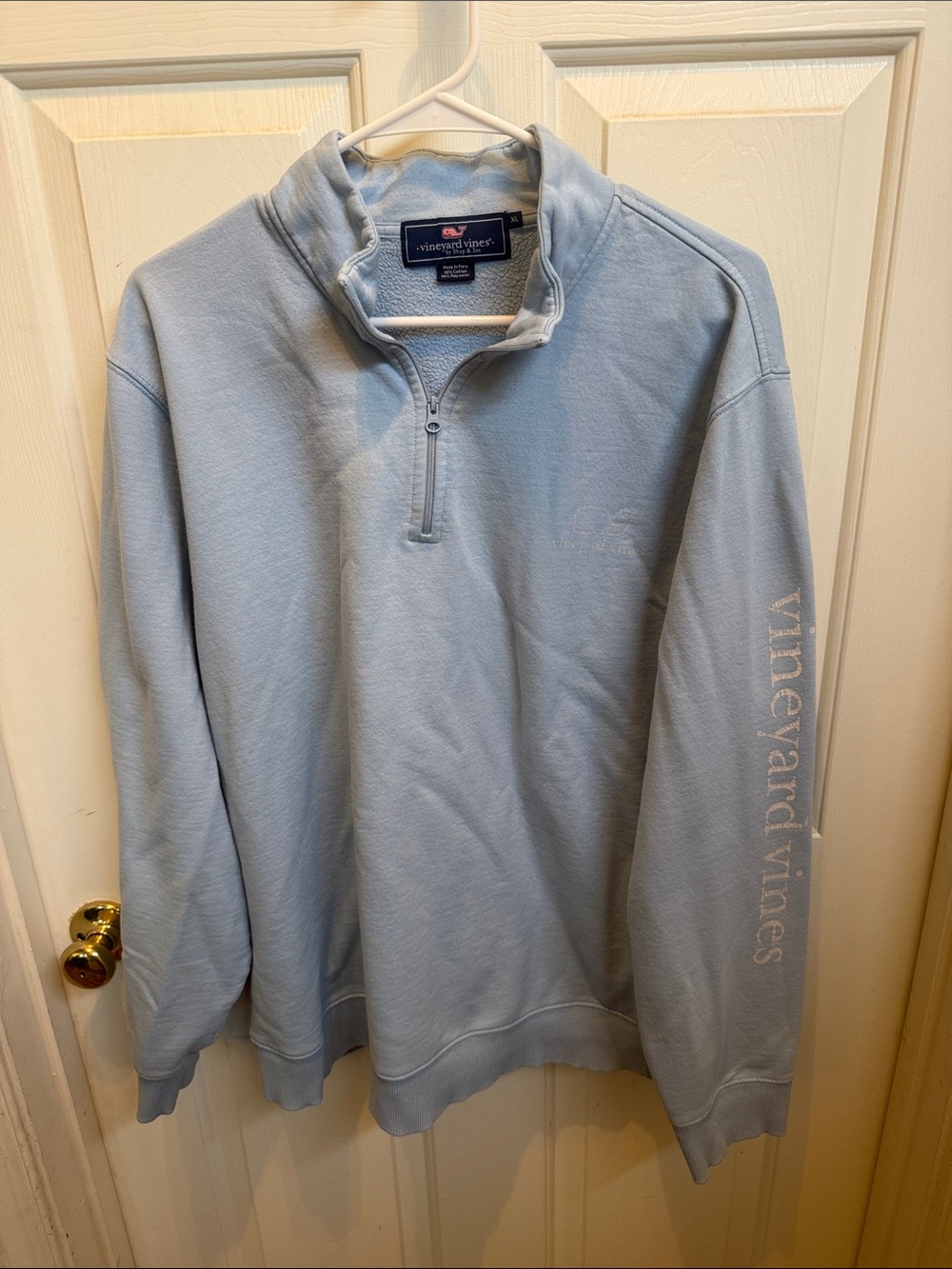 Vineyard Vines Women's Light Blue Quarter-Zip V-Neck Pullover